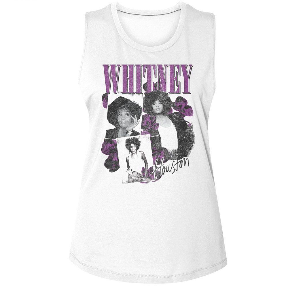WHITNEY HOUSTON - ORCHID COLLAGE LADIES SHIRT