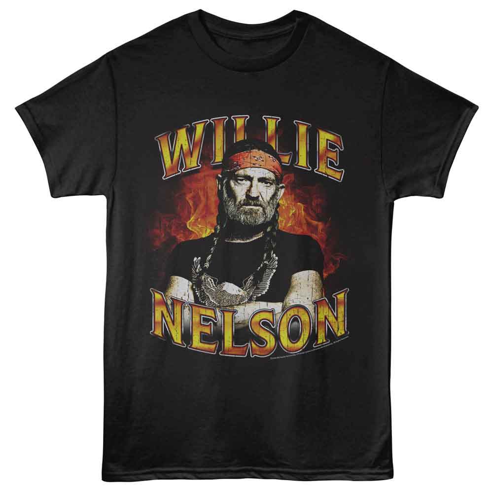 WILLIE NELSON - AND FLAMES SHIRT