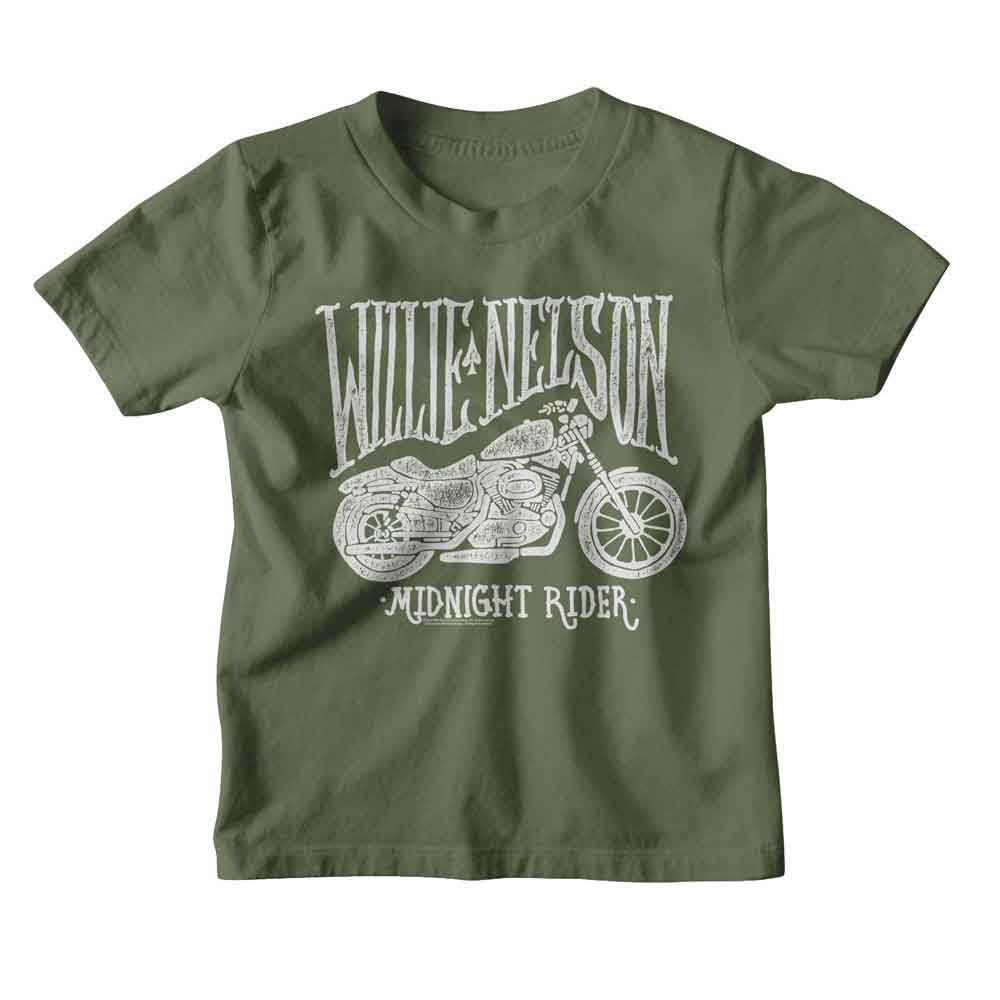 WILLIE NELSON - MOTORCYCLE MIDNIGHT RIDER YOUTH SHIRT