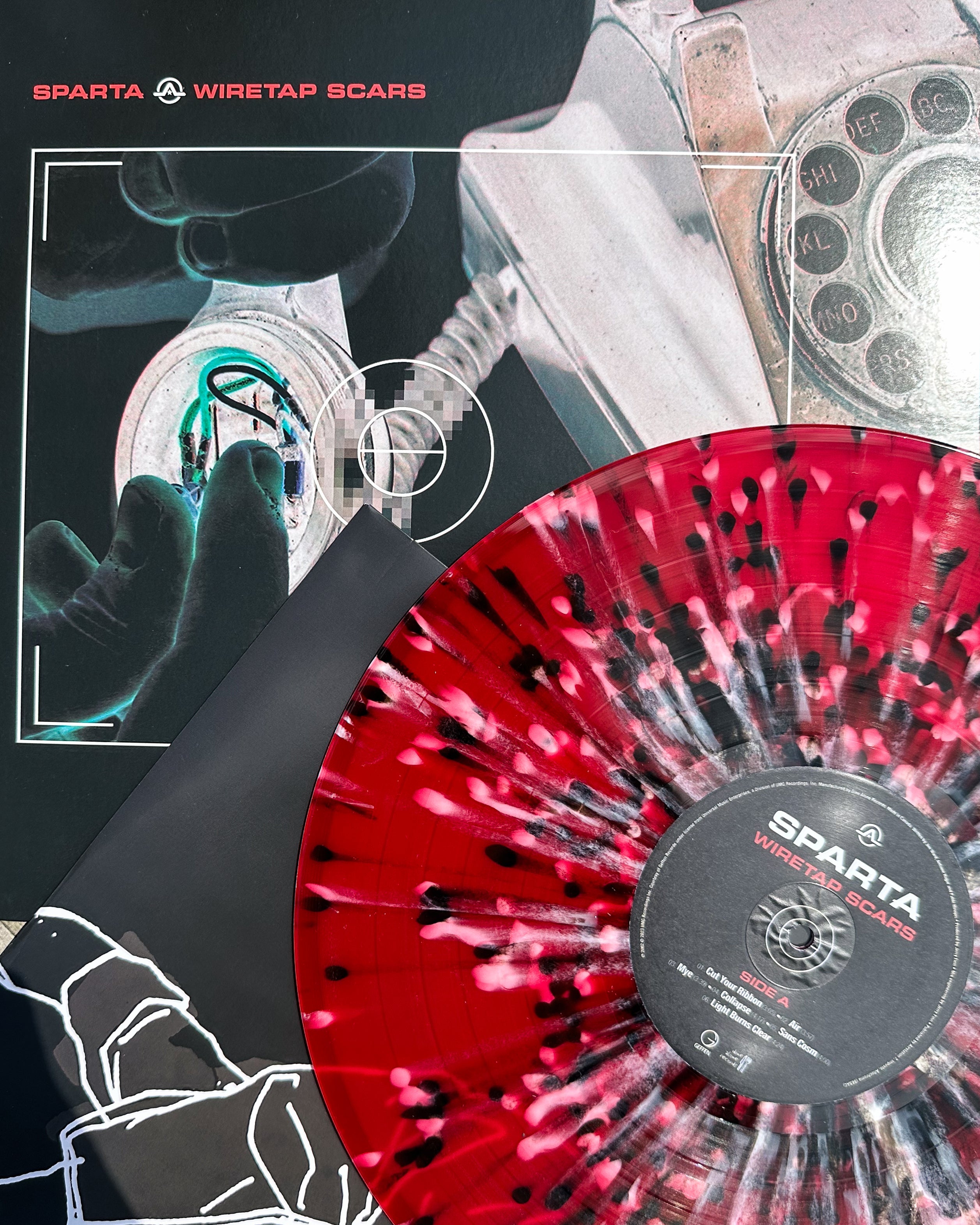 SPARTA ‘WIRETAP SCARS’ LP - EXCLUSIVE - LTD. 350 - TRANSLUCENT RED/BLACK/WHITE/SPLATTER