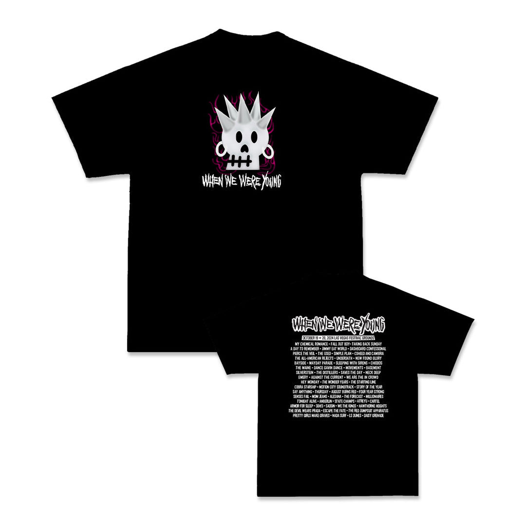 ALTERNATIVE PRESS WINTER 2024 ISSUE FEATURING WHEN WE WERE YOUNG w/ FALL OUT BOY + 'SPIKED SKULL LINEUP' T-SHIRT
