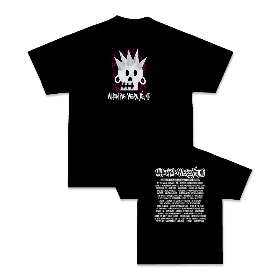 ALTERNATIVE PRESS WINTER 2024 ISSUE FEATURING WHEN WE WERE YOUNG W/ FALL OUT BOY + 'SPIKED SKULL LINEUP' T-SHIRT