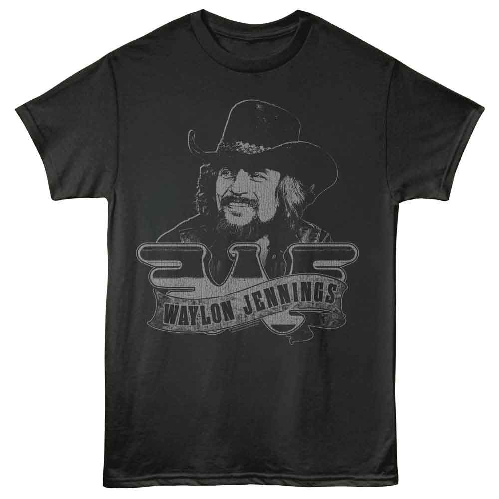 WAYLON JENNINGS - PORTRAIT AND LOGO SHIRT