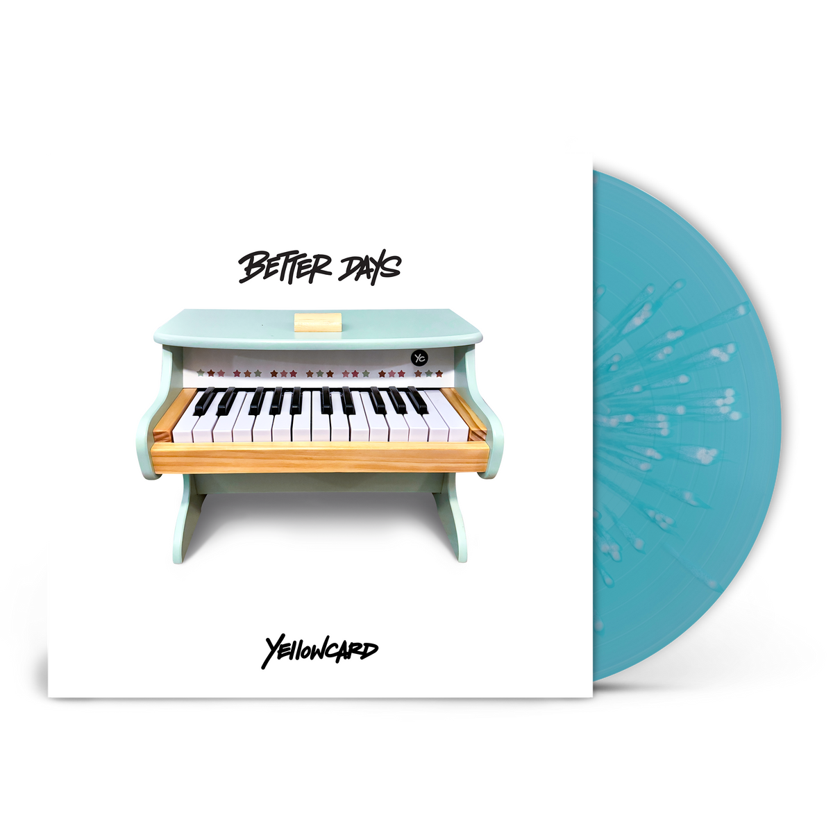 YELLOWCARD'BETTER DAYS' LP - EXCLUSIVE - LTD. 300 - LIGHT BLUE/WHITE/SPLATTER