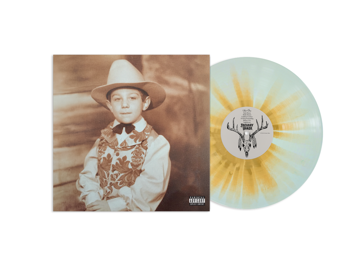 ZACHARY BAKER 'DARK HORSE' LP - EXCLUSIVE - LTD. 200 - SKY BLUE/GOLD SPLATTER
