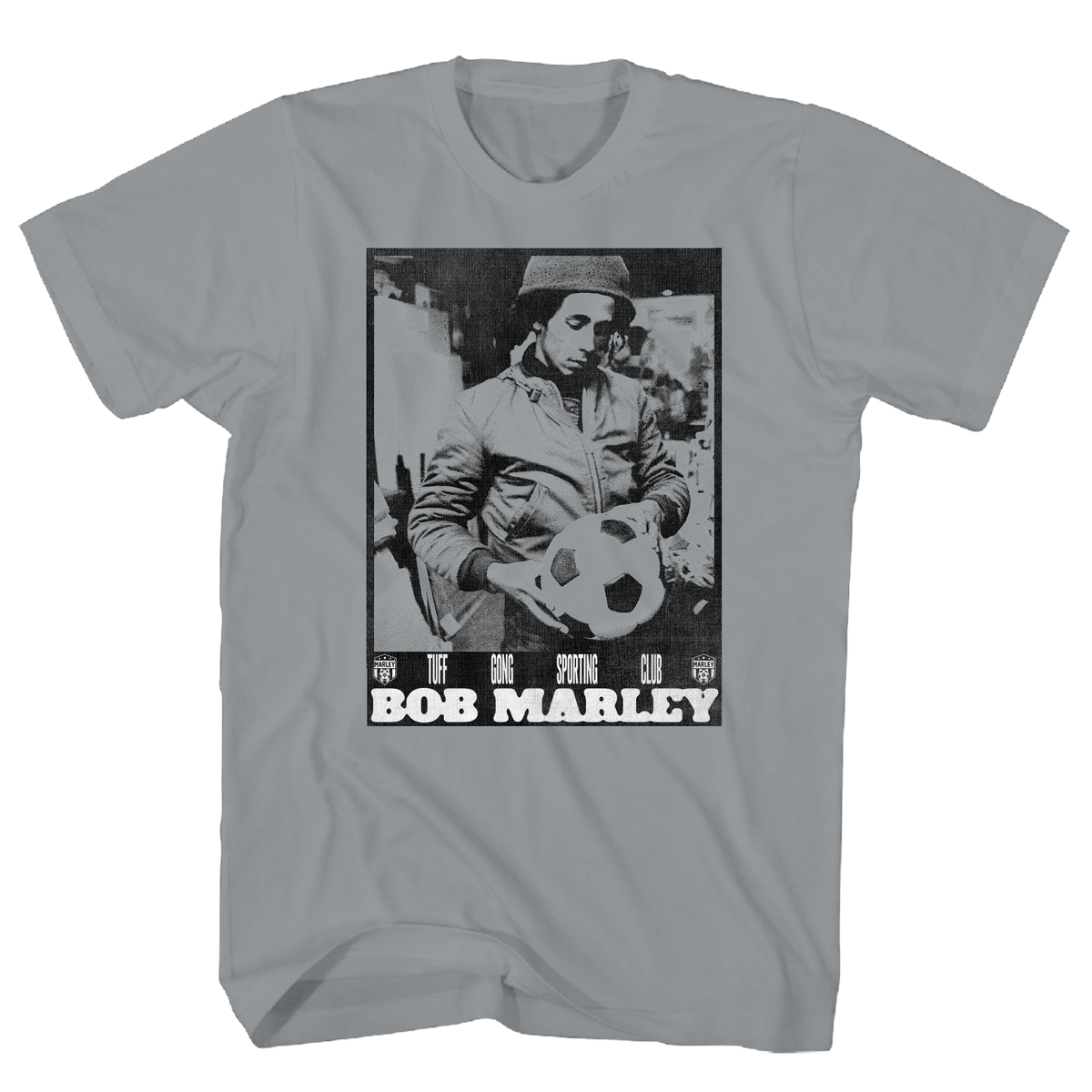 BOB MARLEY SOCCER GREY TEE