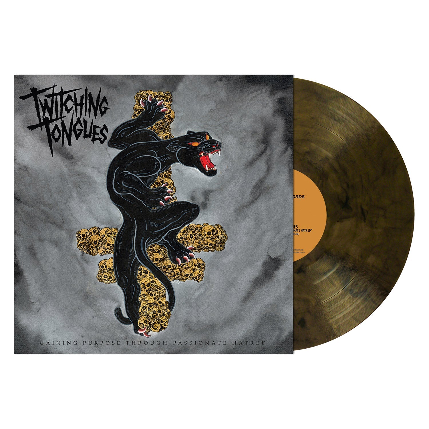 TWITCHING TONGUES 'GAINING PURPOSE THROUGH PASSIONATE HATRED' LP - GOLD/BLACK