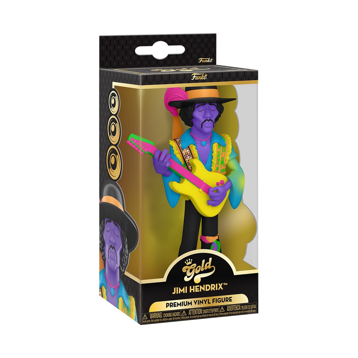JIMI HENDRIX FUNKO GOLD 5" FIGURE - BLACKLIGHT
