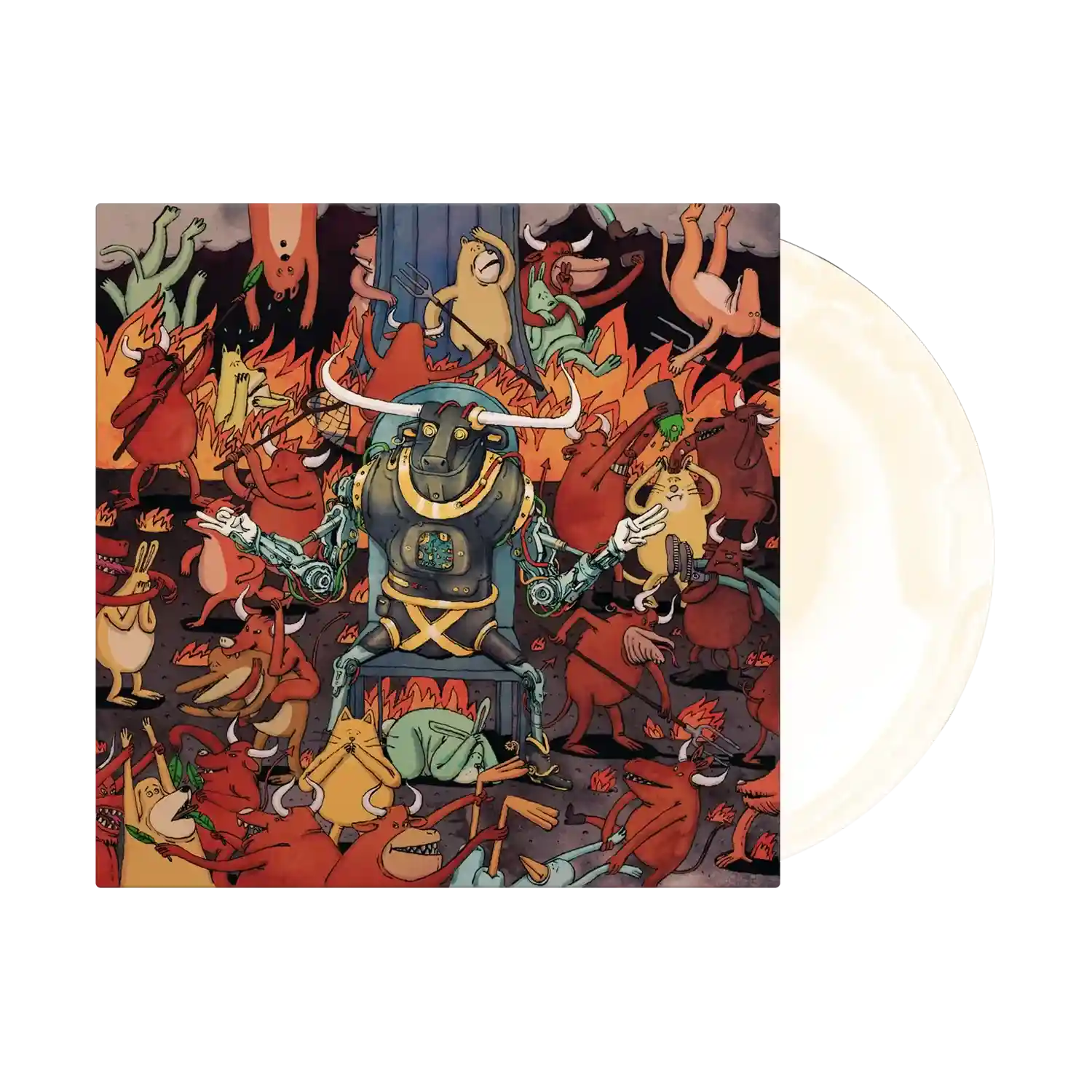 DANCE GAVIN DANCE ‘AFTERBURNER’ LP - EXCLUSIVE - LTD. 666 - WHITE/BONE