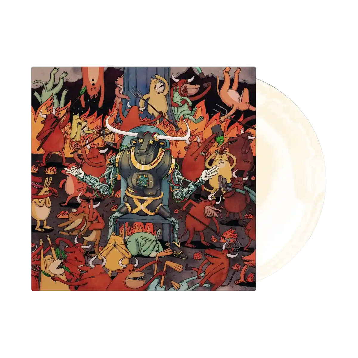 DANCE GAVIN DANCE ‘AFTERBURNER’ LP - EXCLUSIVE - LTD. 666 - WHITE/BONE