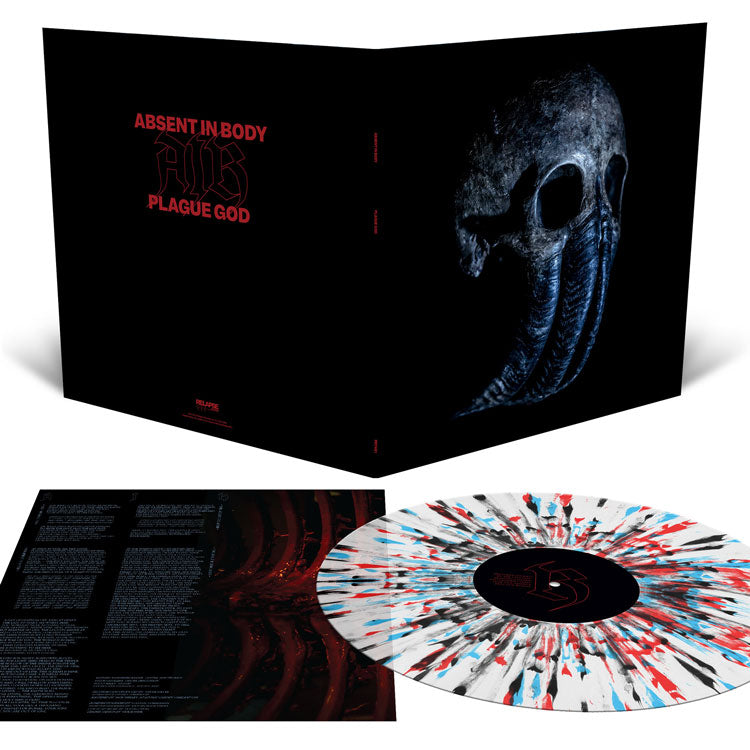 ABSENT IN BODY 'PLAGUE GOD' LP - EXCLUSIVE - LTD. 500 - MILKY CLEAR/CYAN BLUE/BLOOD RED SPLATTER