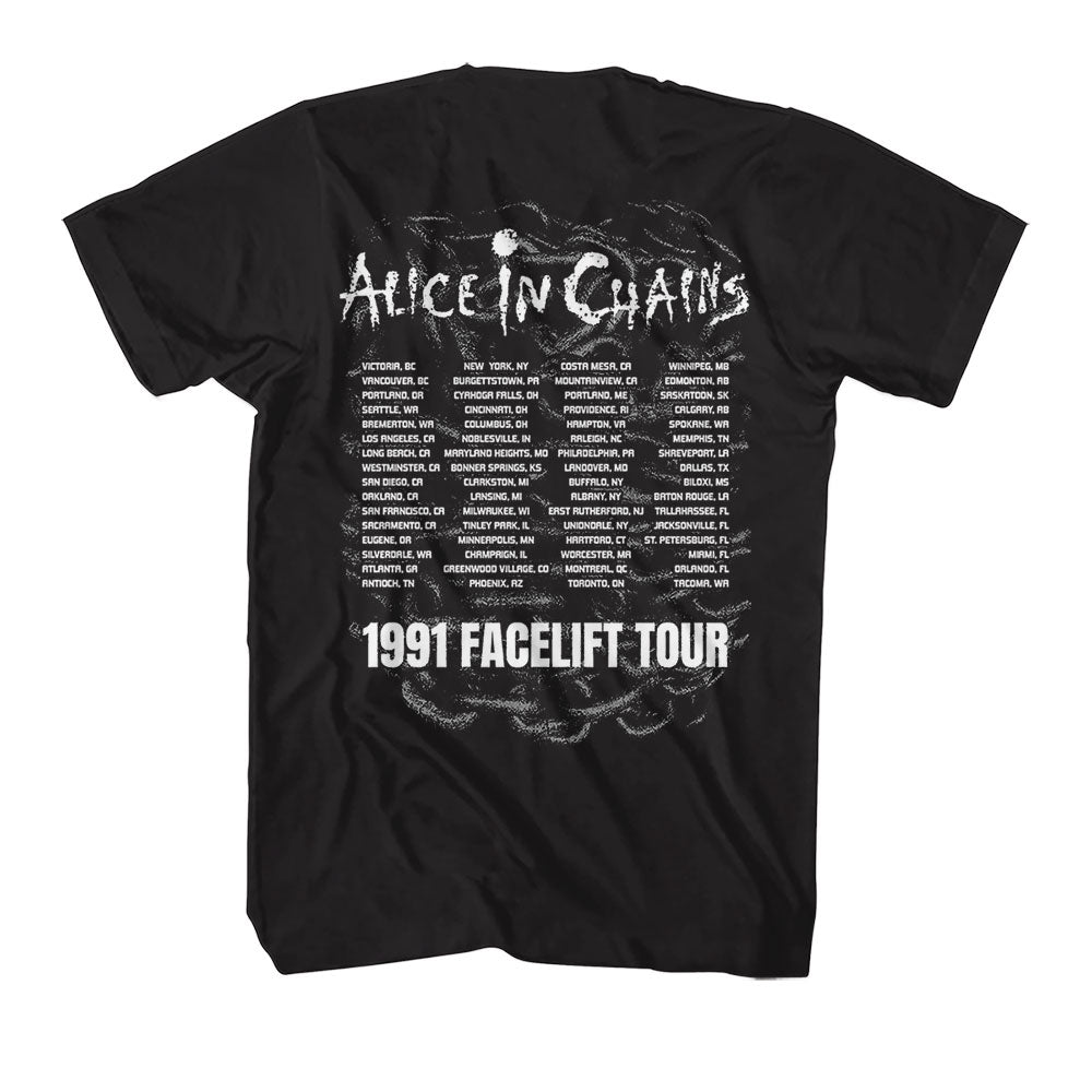 Alice in Chains Facelift Tour 91 T Shirt Back
