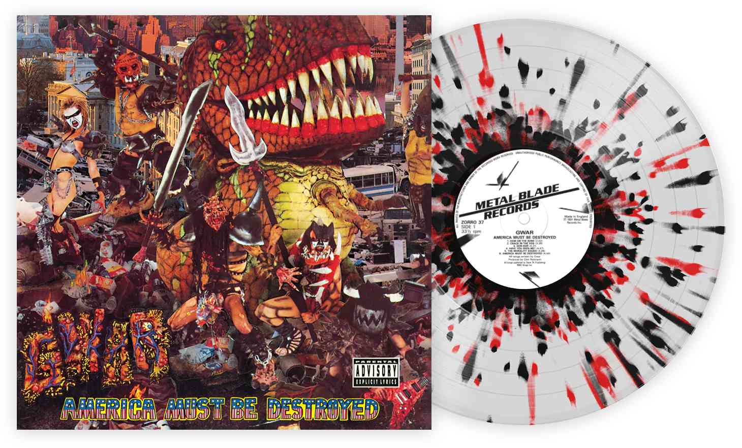 GWAR 'AMERICA MUST BE DESTROYED' LP - CLEAR/RED/BLACK/SPLATTER