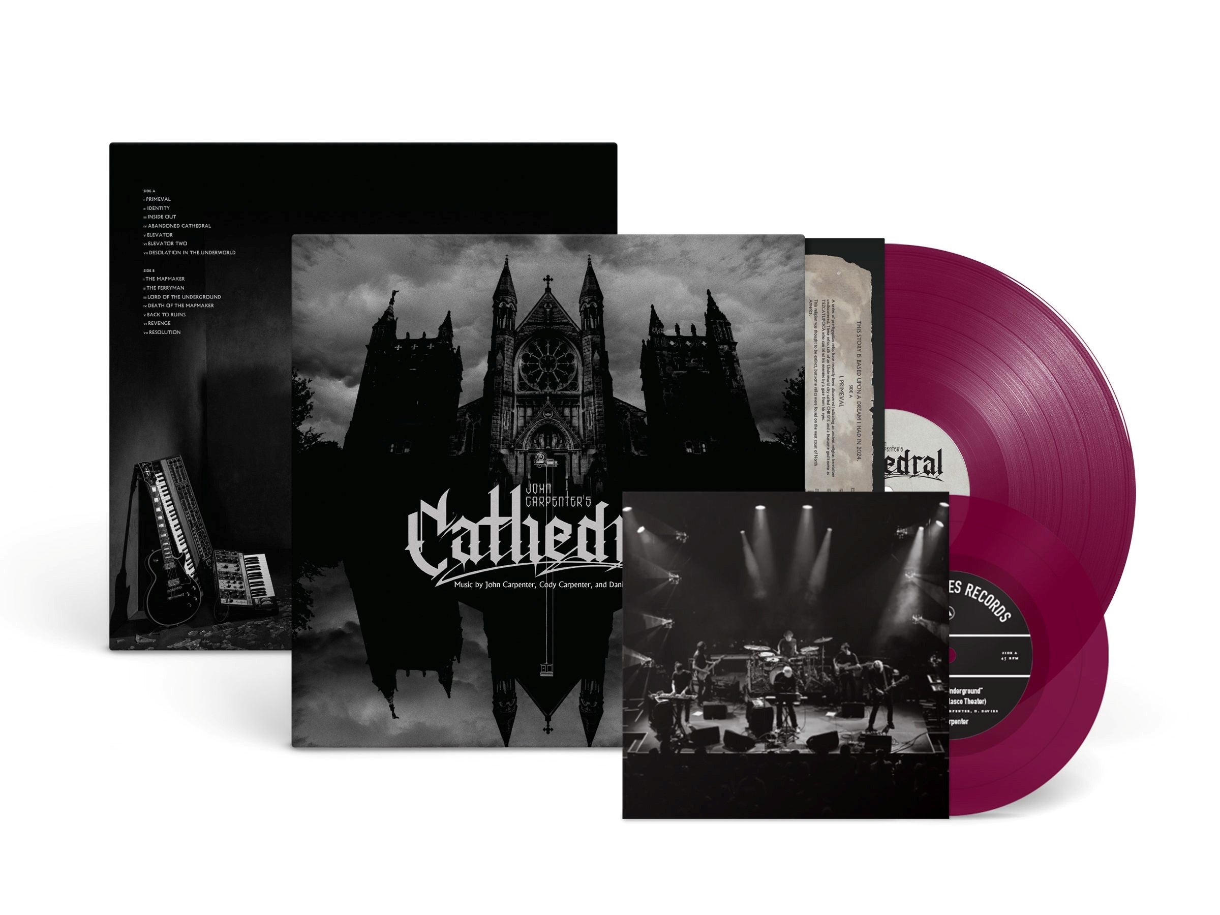 JOHN CARPENTER, CODY CARPENTER, & DANIEL DAVIES 'CATHEDRAL' LP + 7" - AMETHYST