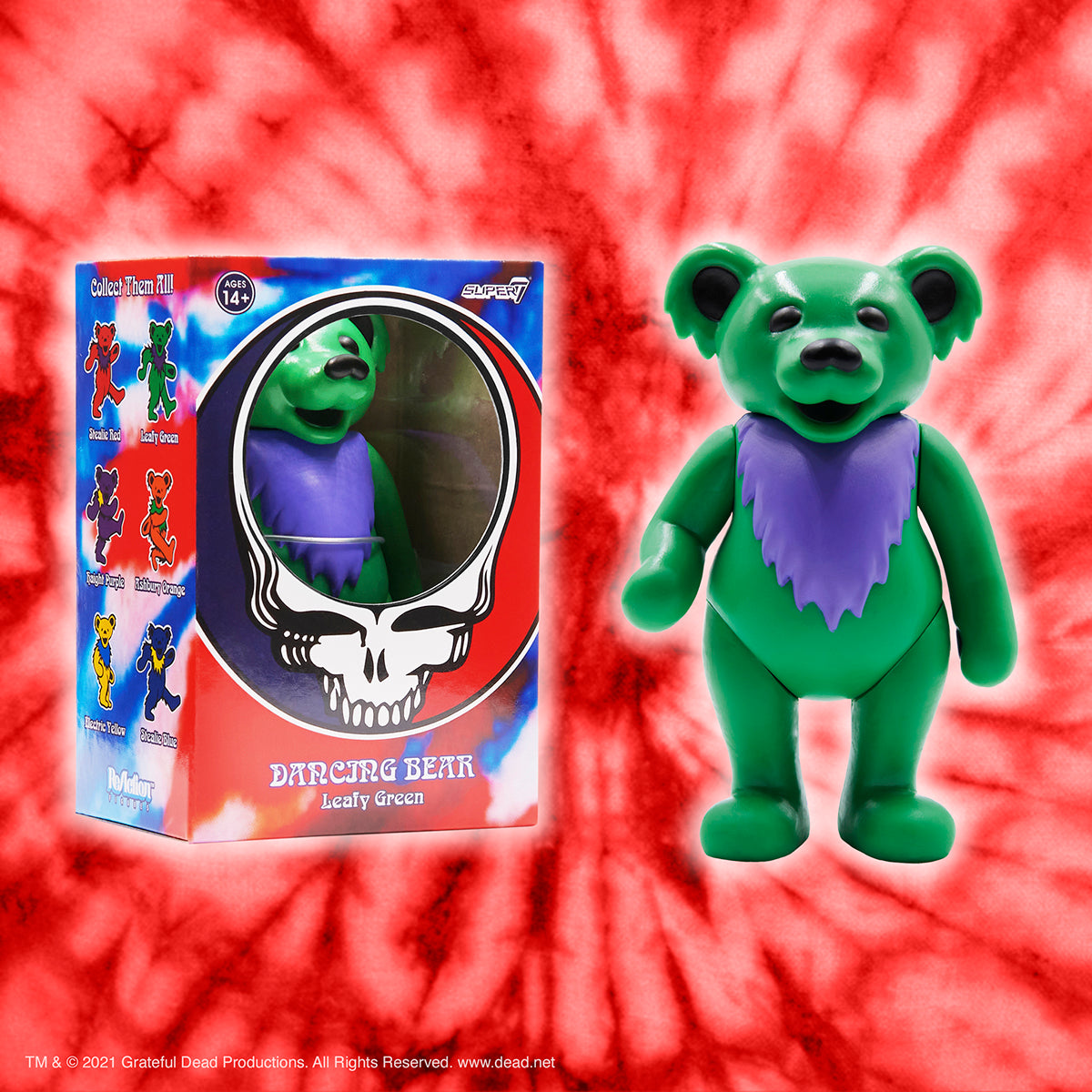 SUPER7 REACTION GRATEFUL DEAD W2 DANCING BEARS - GREEN