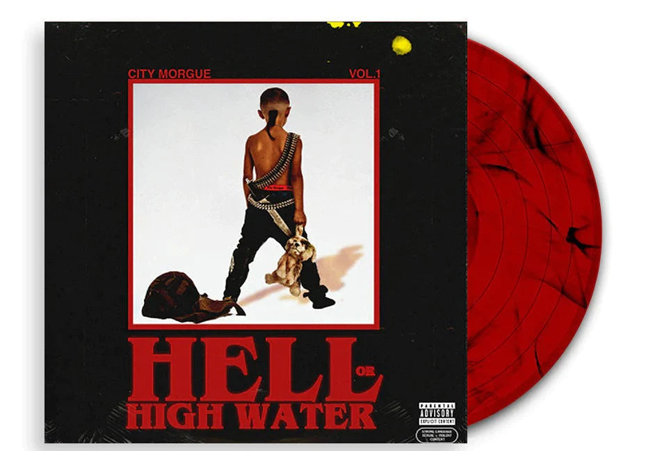 CITY MORGUE ‘VOL. 1 HELL OR HIGH WATER’ LP - EXCLUSIVE - LTD. 500 -  CLEAR RED/BLACK/SWIRL