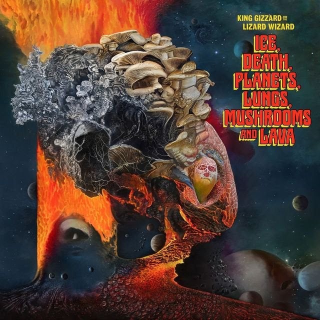 KING GIZZARD & THE LIZARD WIZARD 'ICE, DEATH, PLANETS, LUNGS, MUSHROOMS AND LAVA' 2LP - RECYCLED BLACK WAX
