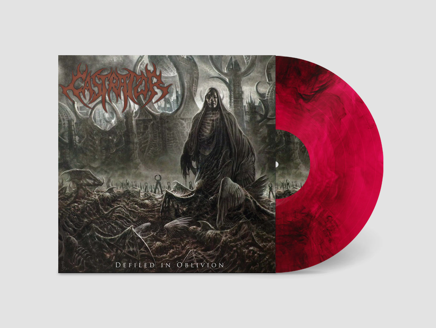 CASTRATOR 'DEFILED IN OBLIVION' LP - EXCLUSIVE - LTD. 100 - NEON VIOLET GALAXY