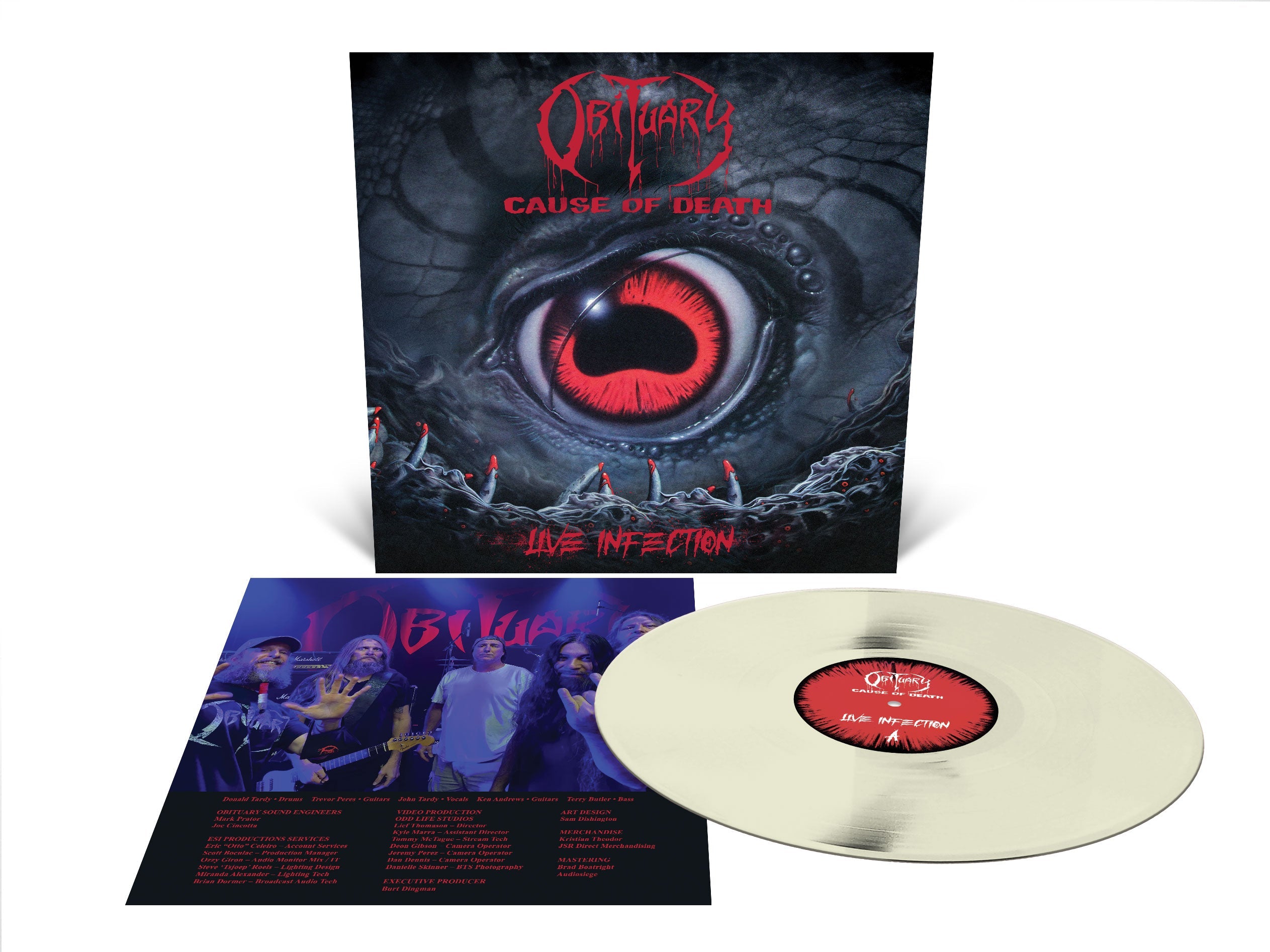 OBITUARY ‘CAUSE OF DEATH - LIVE INFECTION’ LP - EXCLUSIVE - LTD. 200 - BONE WHITE