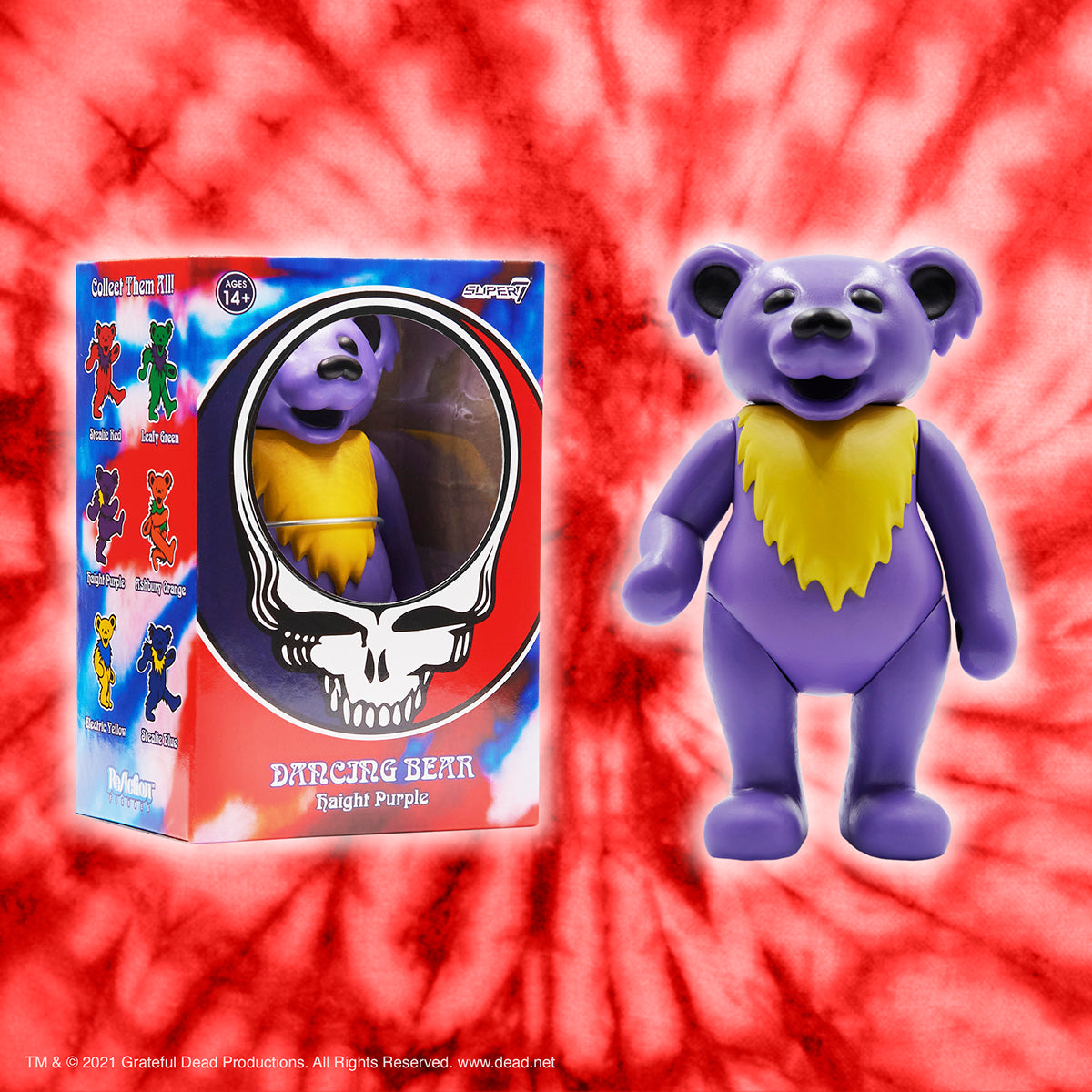 SUPER7 REACTION GRATEFUL DEAD W2 DANCING BEARS - PURPLE