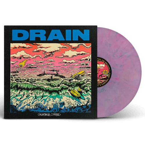 DRAIN 'CALIFORNIA CURSED' LP - TRANSLUCENT PINIK/GREEN MARBLE