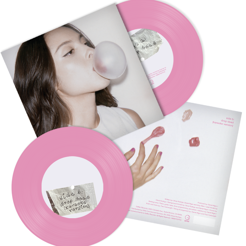 OLIVIA RODRIGO 'DROP DEAD ' 7" SINGLE - LTD. - CHEWING GUM PINK