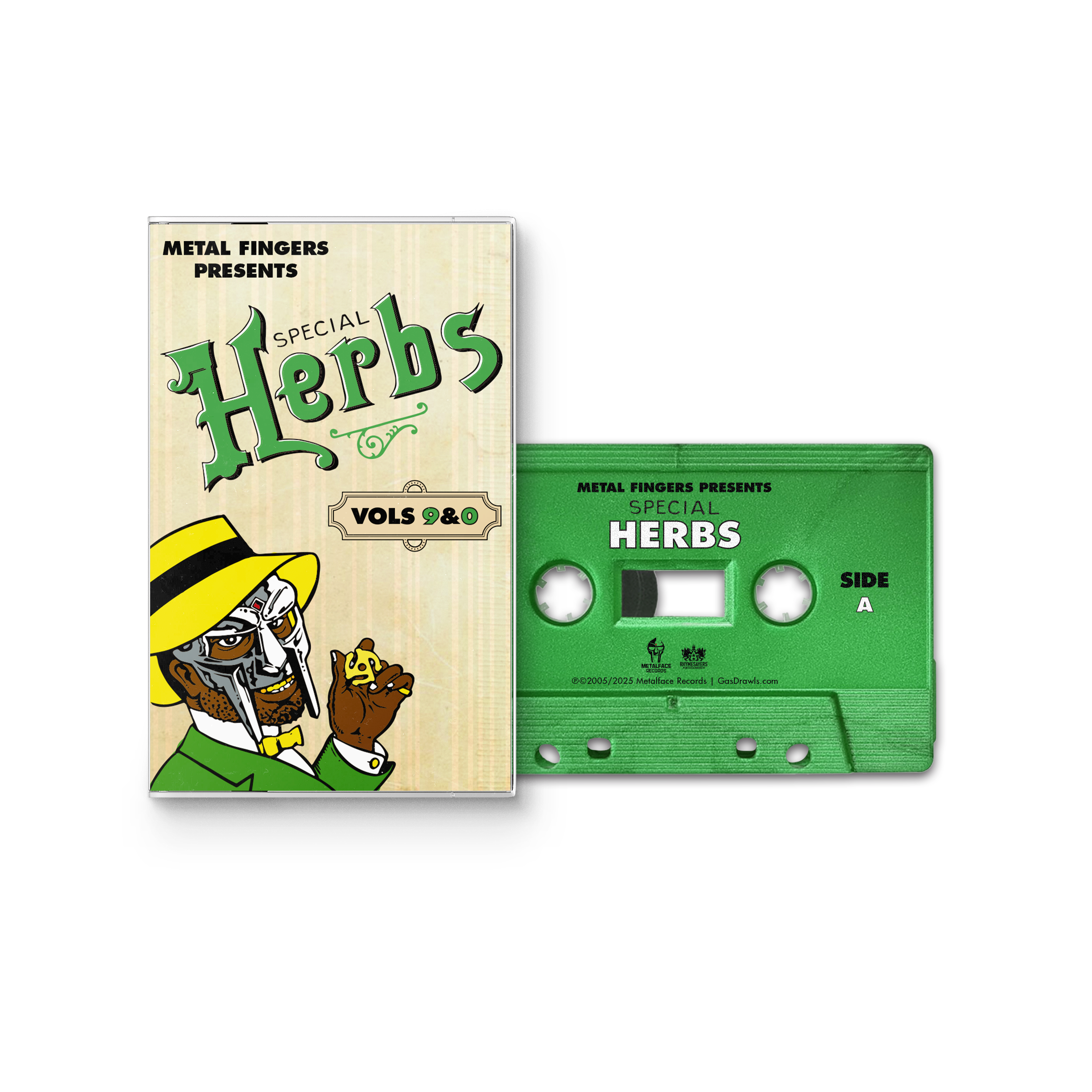 MF DOOM 'METAL FINGERS PRESENTS: SPECIAL HERBS VOL. 9 & 0' CASSETTE - EVERGREEN