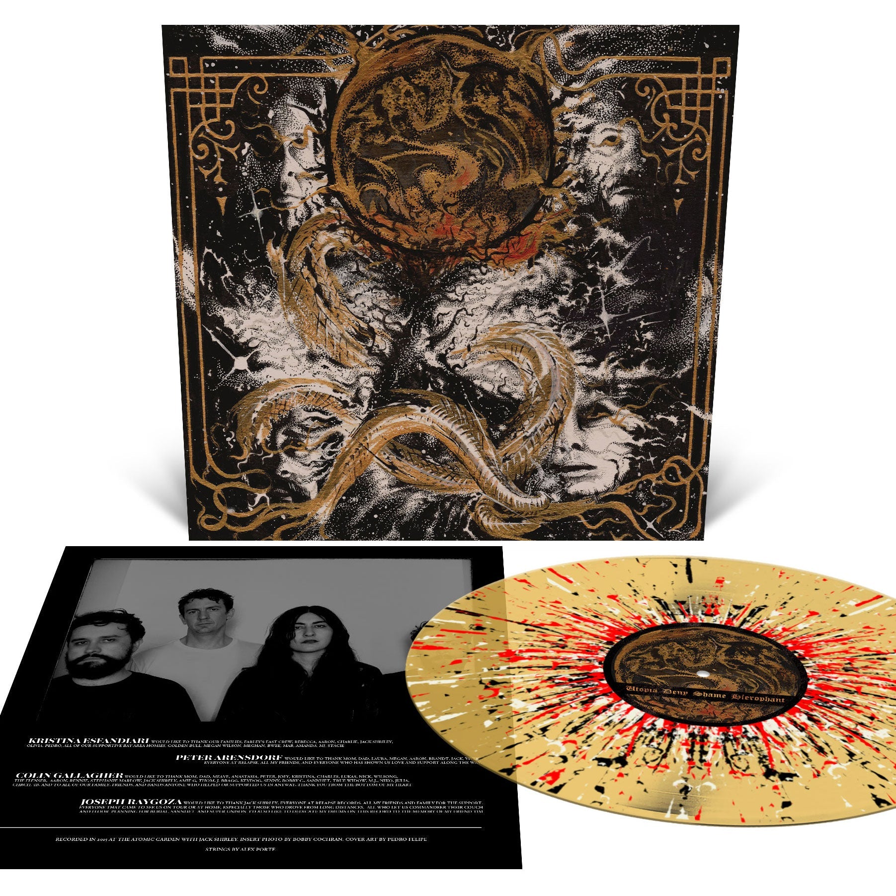 KING WOMAN 'CREATED IN THE IMAGE OF SUFFERING' LP - TRANSLUCENT GOLD/BONE WHITE/BLACK/RED/SPLATTER