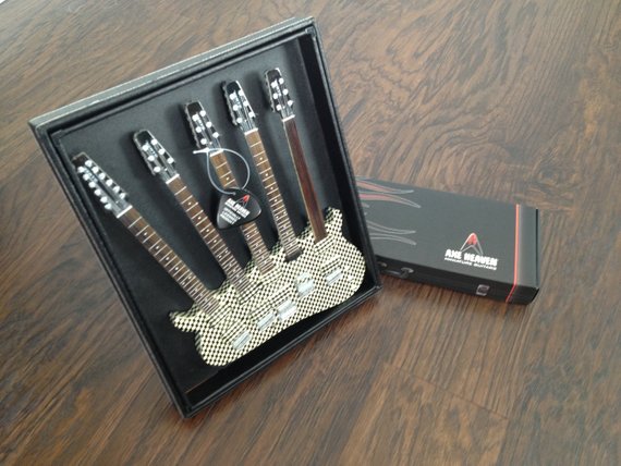 RICK NIELSEN' FIVE-NECK CHECKERED MINI GUITAR REPLICA COLLECTIBLE - OFFICIALLY LICENSED