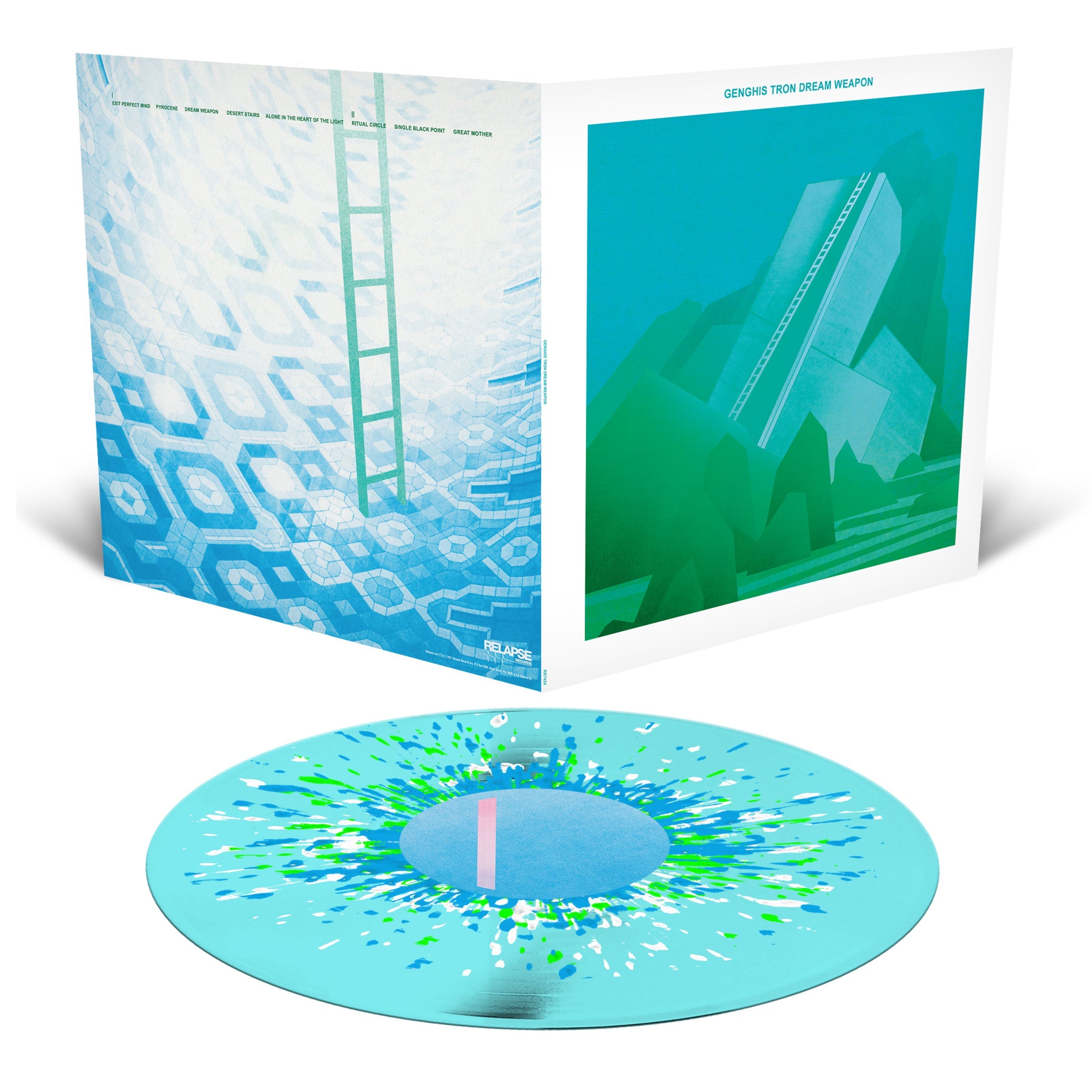 GENGHIS TRON 'DREAM WEAPON' LP - EXCLUSIVE - LTD. 250 - BLUE/WHITE/CYAN/NEON GREEN/SPLATTER