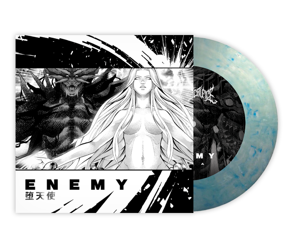 BRAND OF SACRIFICE ‘ENEMY’ 7" + COMIC BOOK - LTD. 150 - BLUE/WHITE CRYSTAL