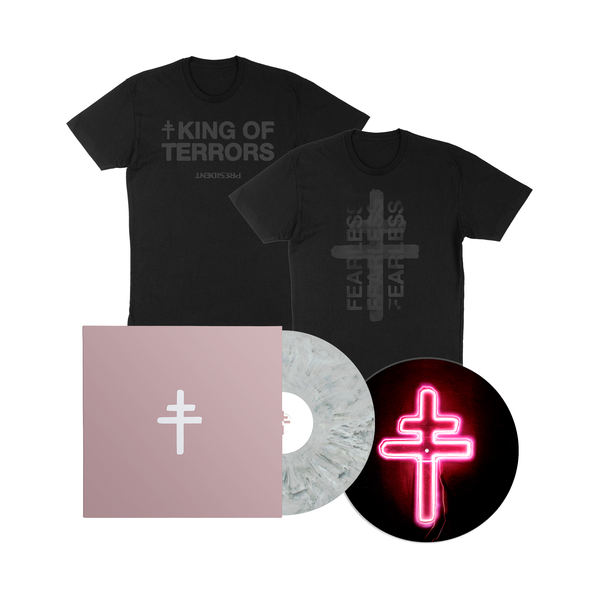 PRESIDENT ‘KING OF TERRORS’ EP - EXCLUSIVE - GRAY MARBLE + T-SHIRT & SLIPMAT