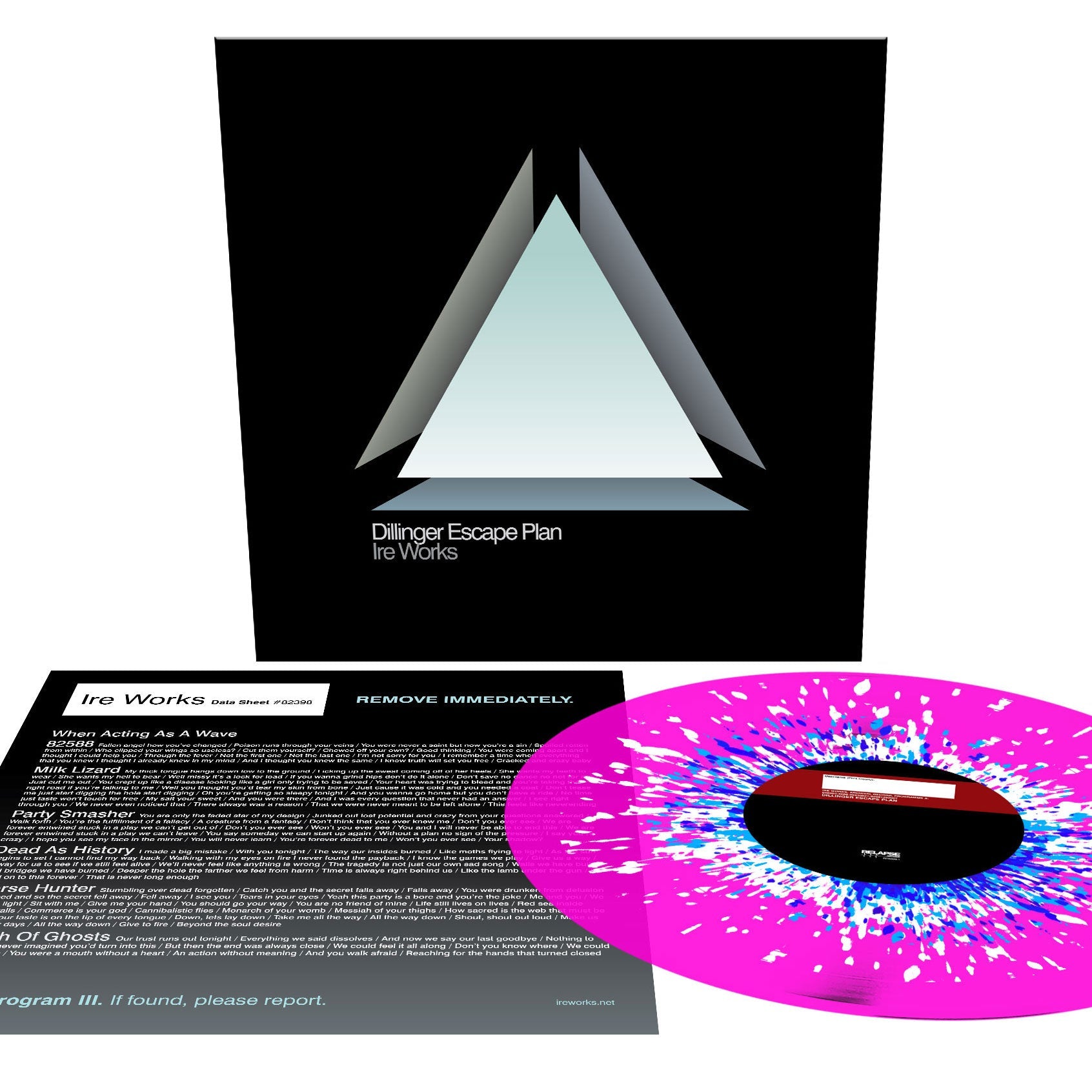 THE DILLINGER ESCAPE PLAN 'IRE WORKS' REISSUE LP - MAGENTA SPLATTER