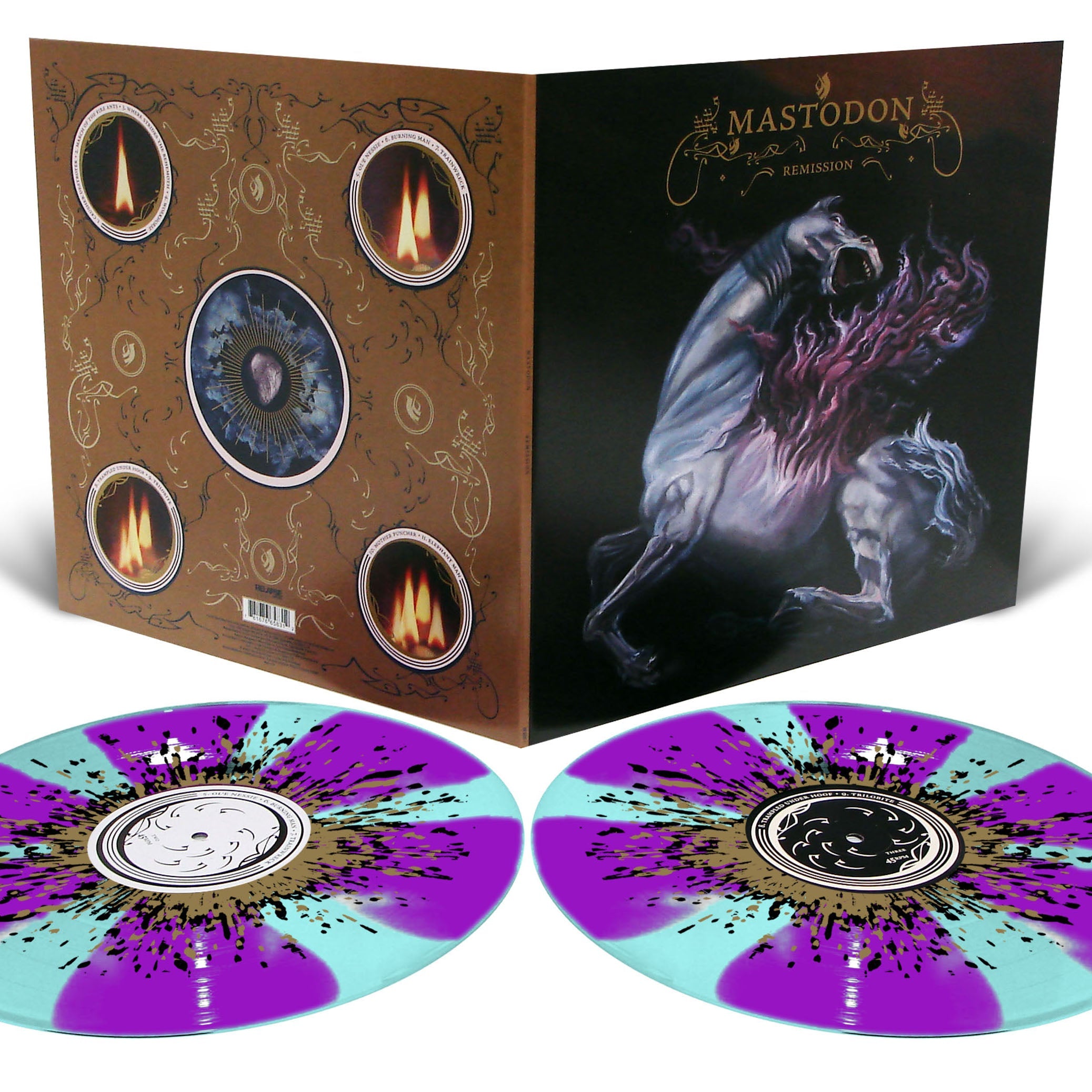 MASTODON 'REMISSION' 2LP - ELECTRIC BLUE/PURPLE PINWHEELS/METALLIC GOLD/BLACK SPLATTER