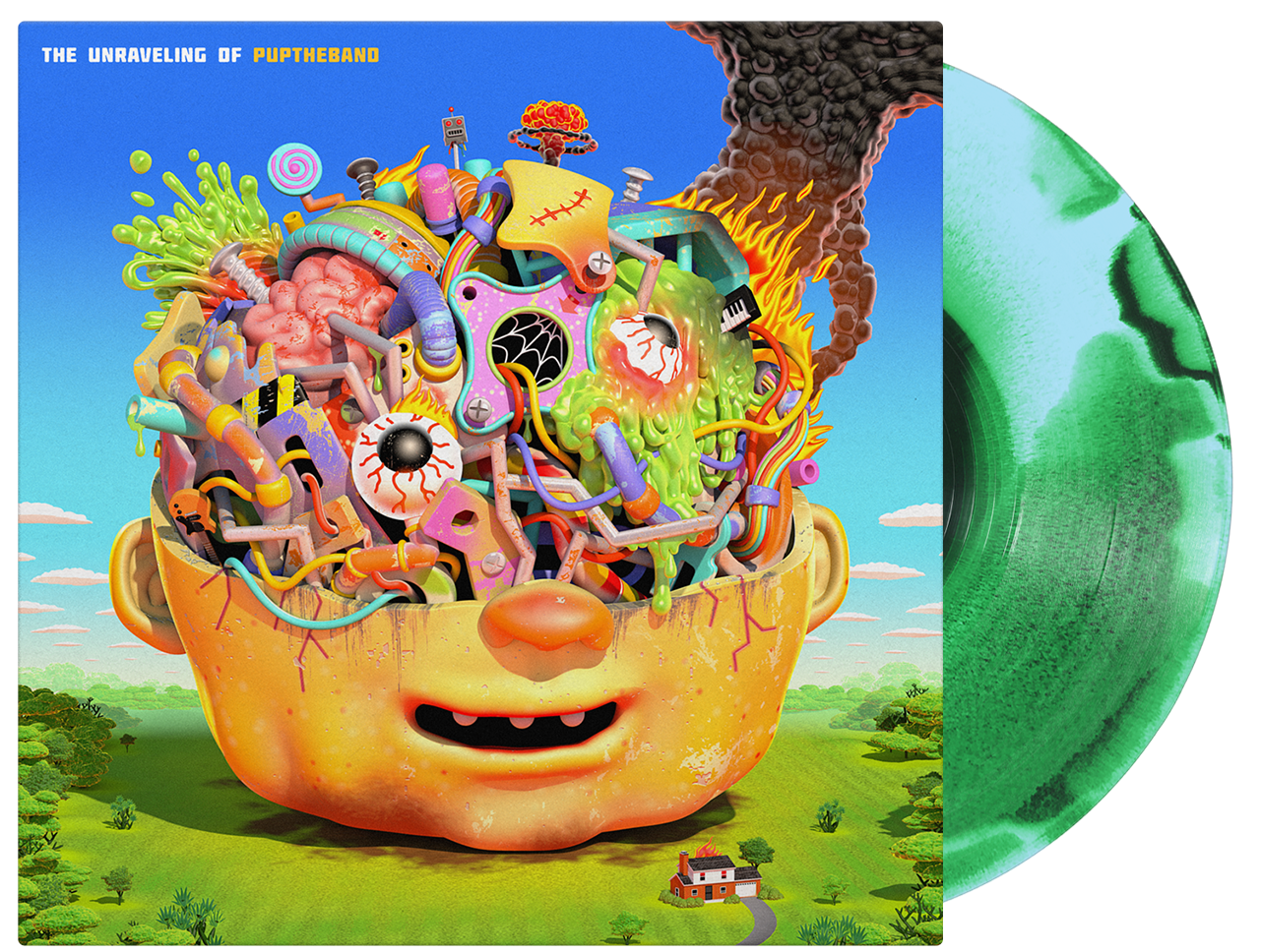 PUP 'THE UNRAVELLING OF PUPTHEBAND' LP - EXCLUSIVE - LTD. 500 - NEON GREEN/BABY BLUE/BLACK/SMUSH