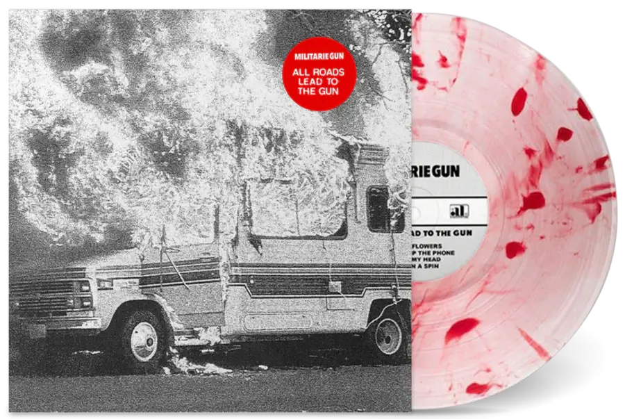 MILITARIE GUN ‘ALL ROADS LEAD TO THE GUN I’ LP - LTD. 200 - CLEAR/WHITE/RED SWIRL