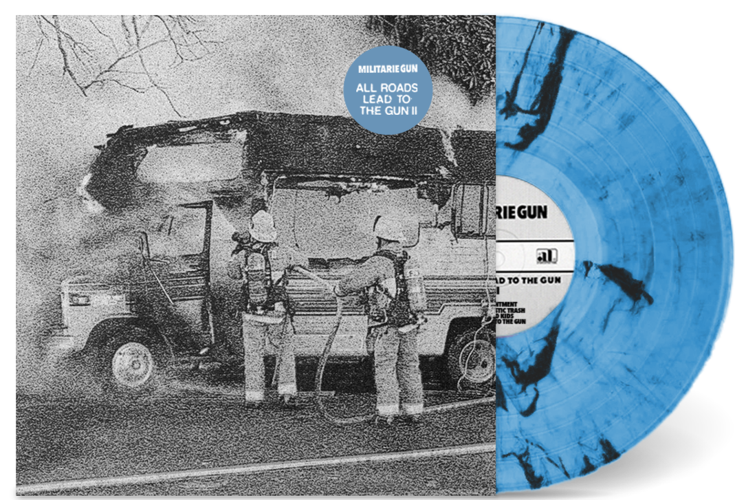 MILITARIE GUN ‘ALL ROADS LEAD TO THE GUN II’ LP - LTD. 200 - CLEAR/BLUE/BLACK SWIRL