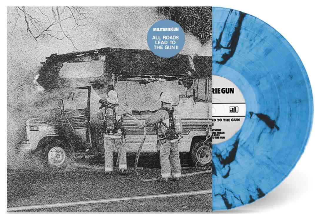 MILITARIE GUN ‘ALL ROADS LEAD TO THE GUN II’ LP - LTD. 200 - CLEAR/BLUE/BLACK SWIRL