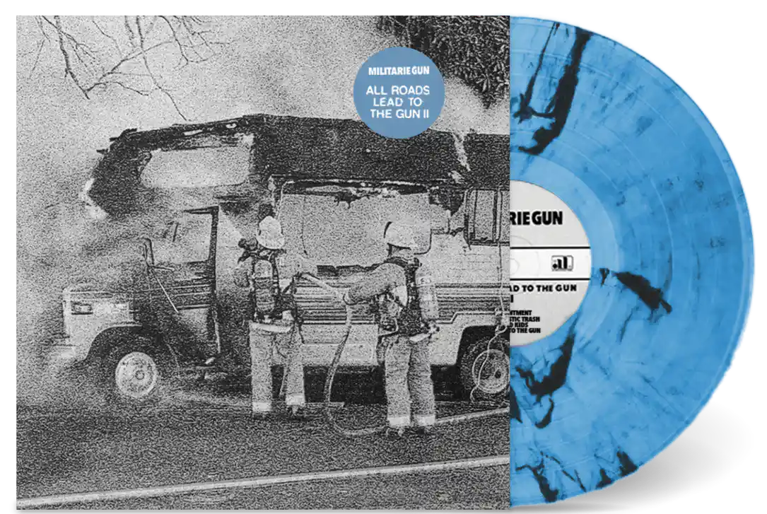 MILITARIE GUN ‘ALL ROADS LEAD TO THE GUN II’ LP - LTD. 200 - CLEAR/BLUE/BLACK SWIRL