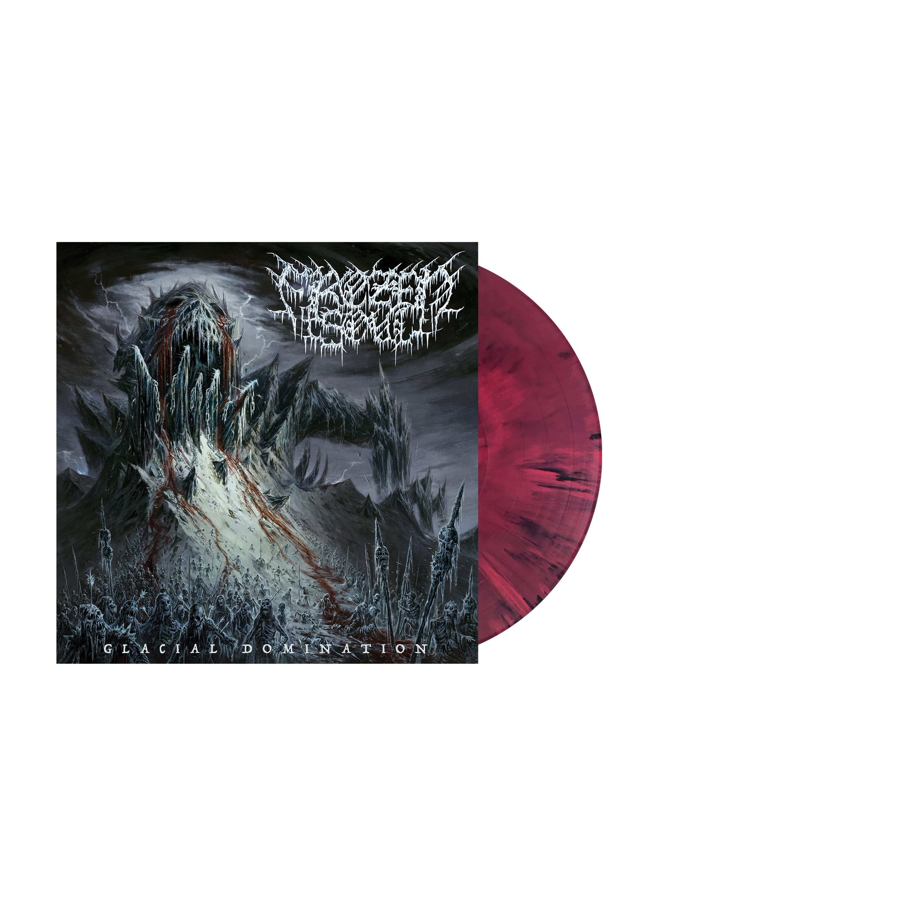 FROZEN SOUL ‘GLACIAL DOMINATION’ LP LTD. 300 - MAGENTA/BLACK MARBLE