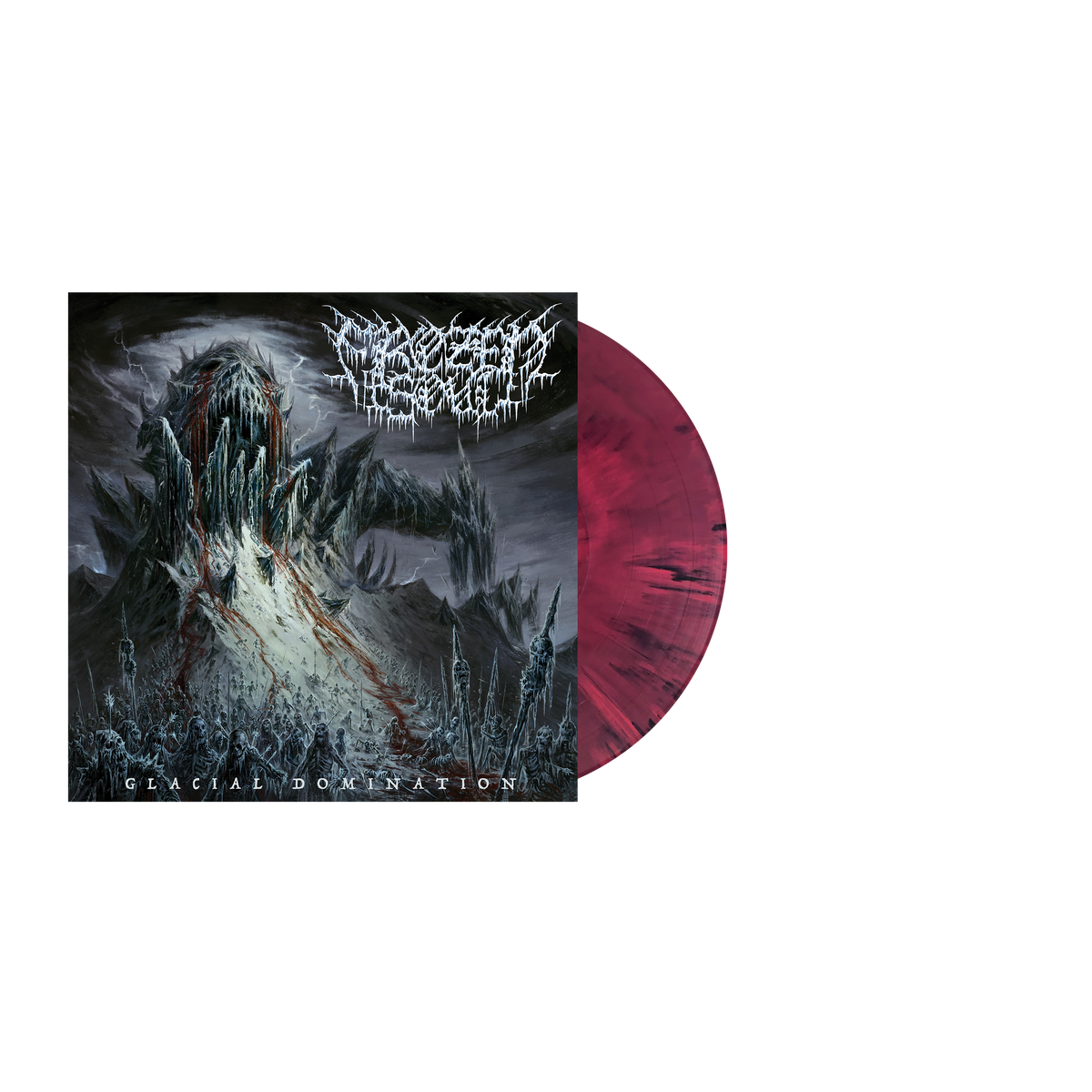 FROZEN SOUL ‘GLACIAL DOMINATION’ LP LTD. 300 - MAGENTA/BLACK MARBLE