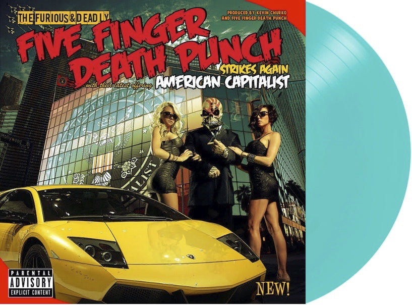 FIVE FINGER DEATH PUNCH 'AMERICAN CAPITALIST' LP - LTD. 300 - AQUA OPAQUE