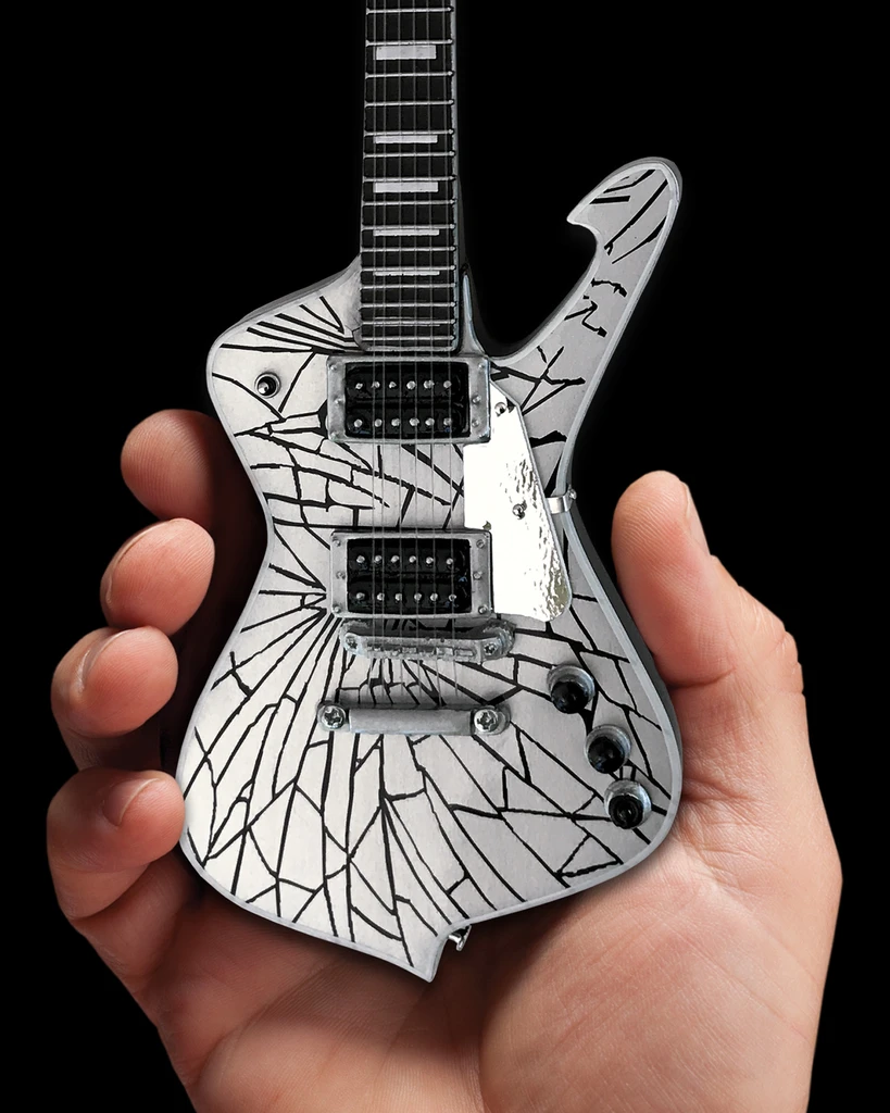 KISS - PAUL STANLEY - CRACKED MIRROR ICEMAN MINIATURE GUITAR MODEL