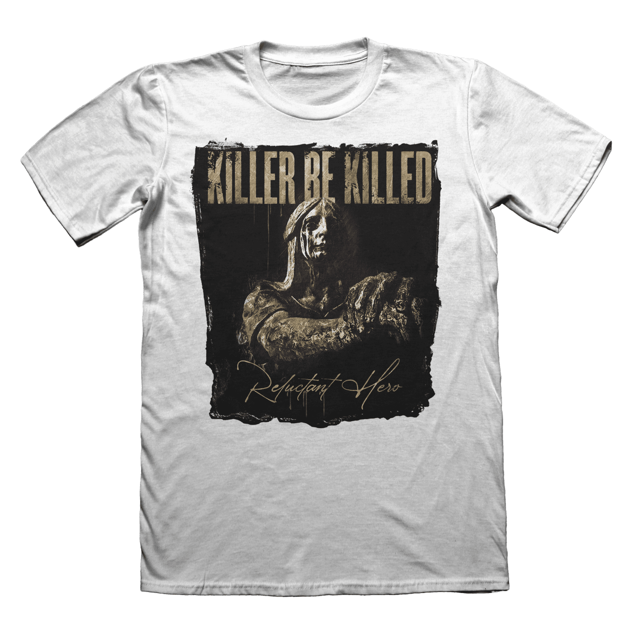 KILLER BE KILLED ALBUM 'RELUCTANT HERO' ON WHITE - T-SHIRT