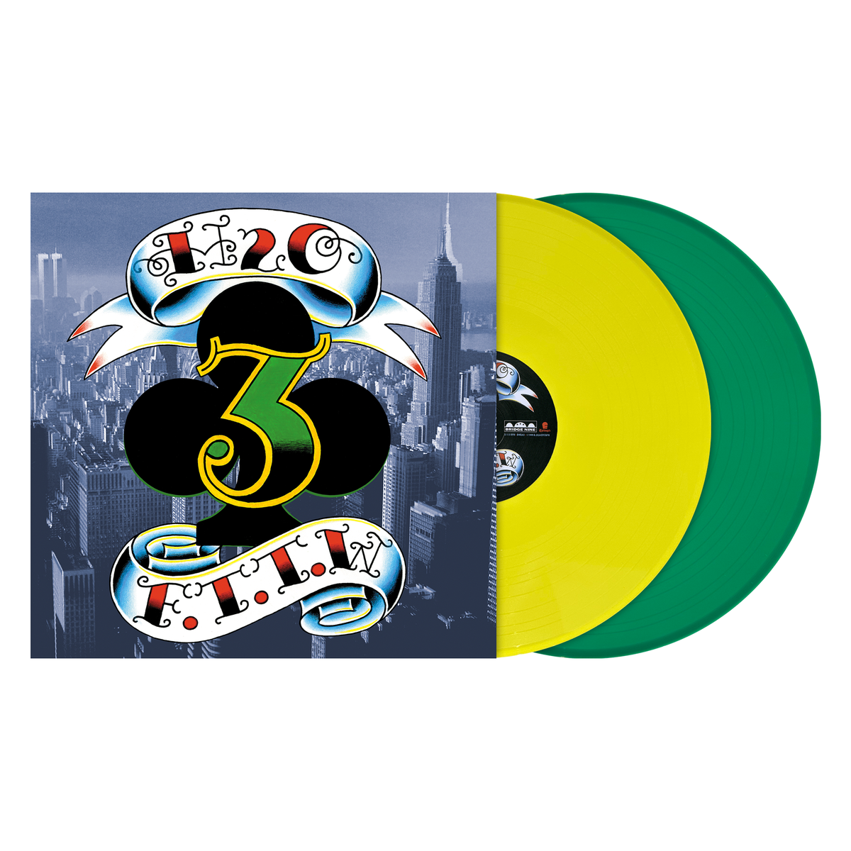 H2O'FASTER THAN THE WORLD' 25TH ANNIVERSARY 2LP - EXCLUSIVE - LTD. 200 - OPAQUE YELLOW/OPAQUE GREEN