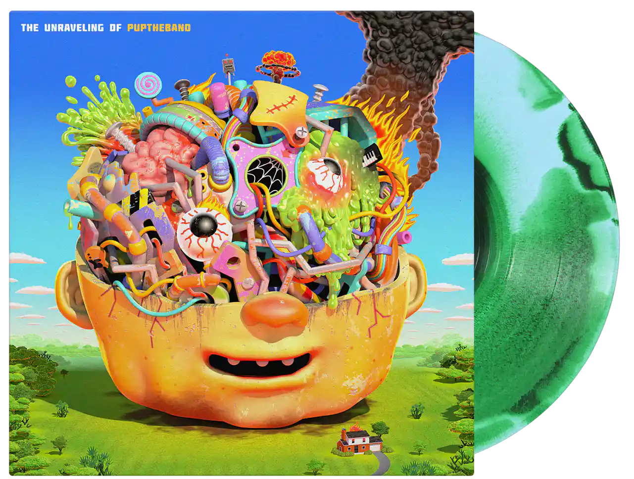PUP 'THE UNRAVELLING OF PUPTHEBAND' LP - EXCLUSIVE - LTD. 500 - NEON GREEN/BABY BLUE/BLACK/SMUSH