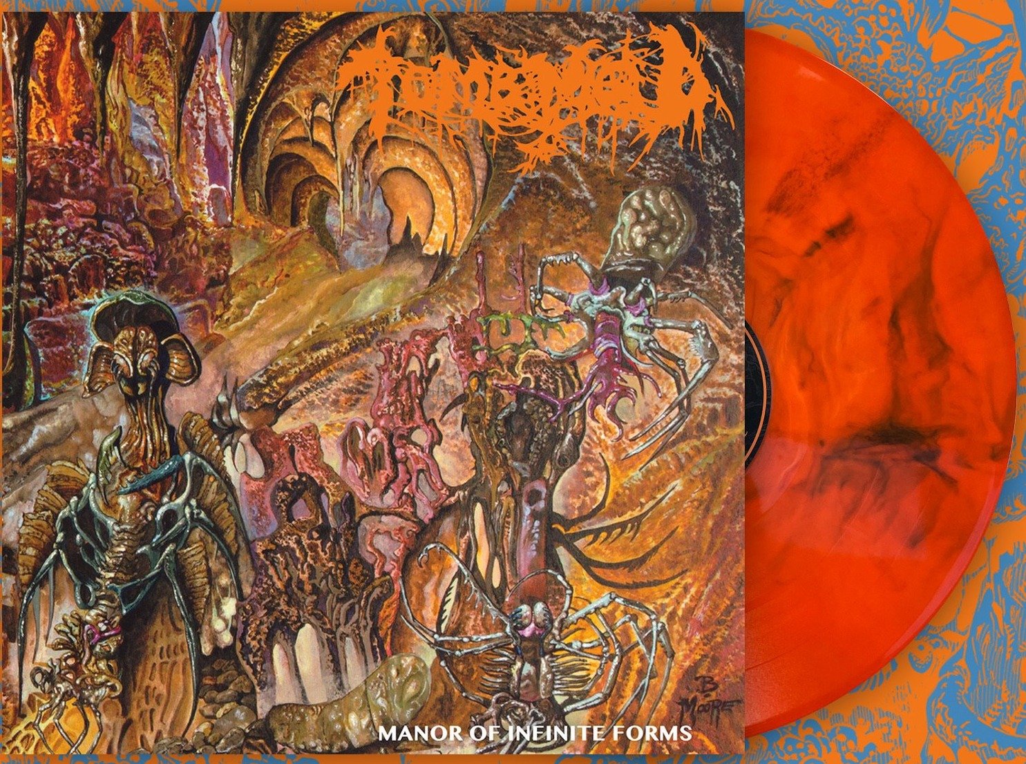 TOMB MOLD 'MANOR OF INFINITE FORMS' LP - NEON ORANGE/BLACK SMOKE
