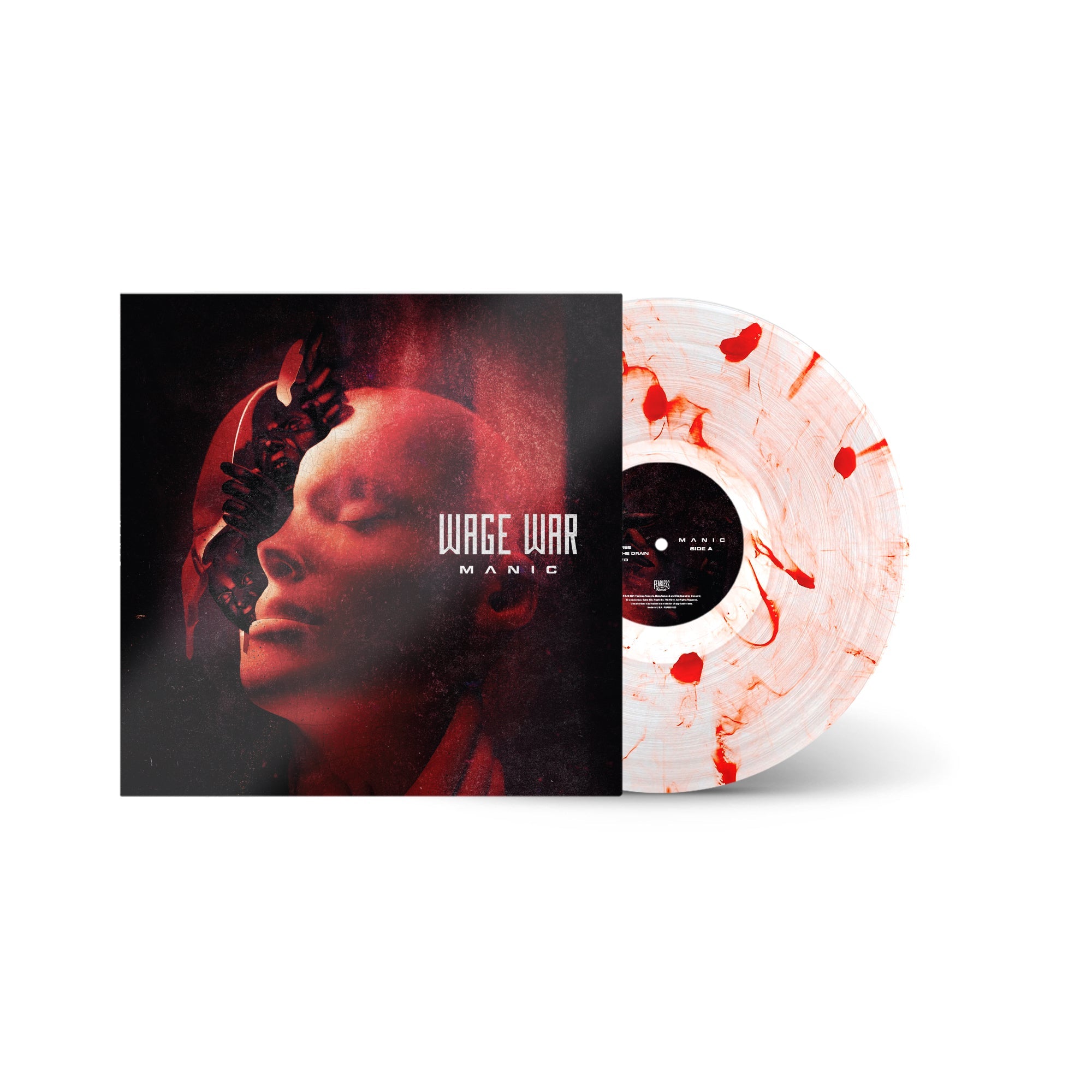 WAGE WAR ‘MANIC’ LP - EXCLUSIVE - LTD. 300 - CLEAR/RED BLOT
