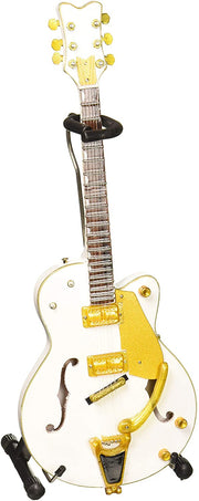 BRIAN SETZER - WHITE HOLLOW BODY MINI GUITAR