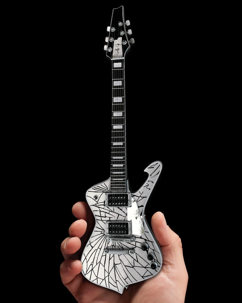 KISS - PAUL STANLEY - CRACKED MIRROR ICEMAN MINIATURE GUITAR MODEL